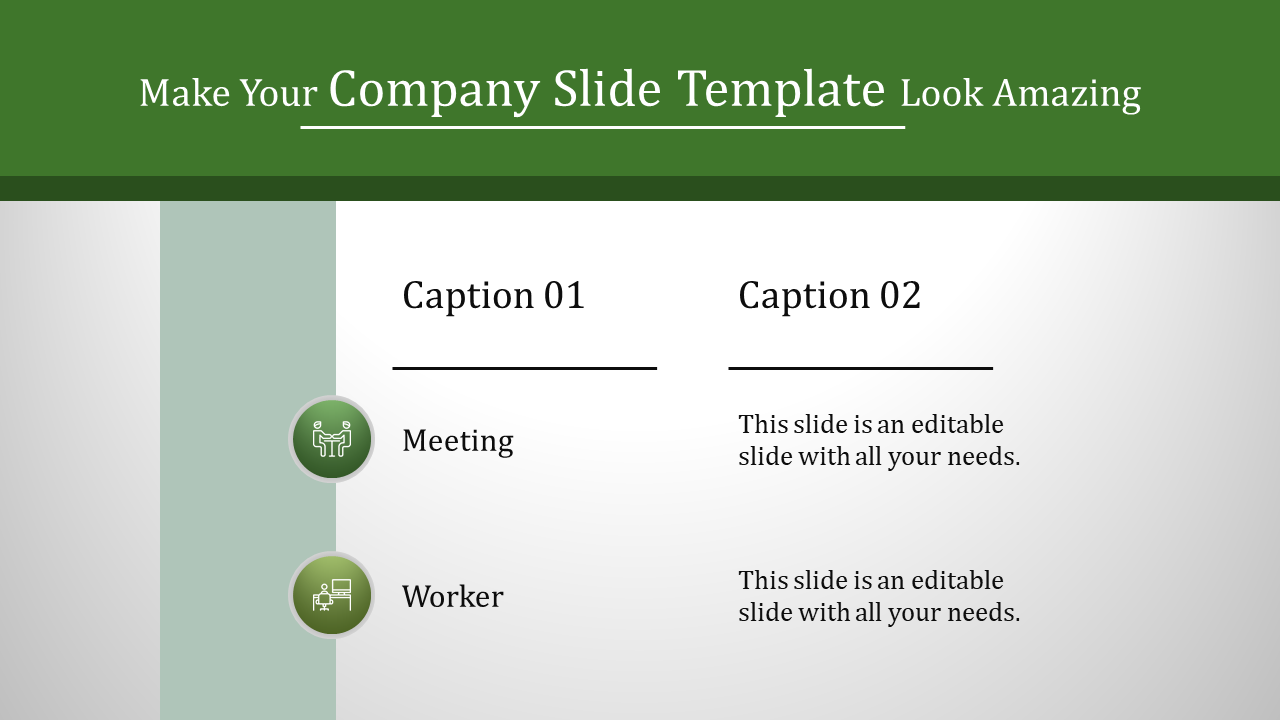 Company Slide Template Presentation With Two Node